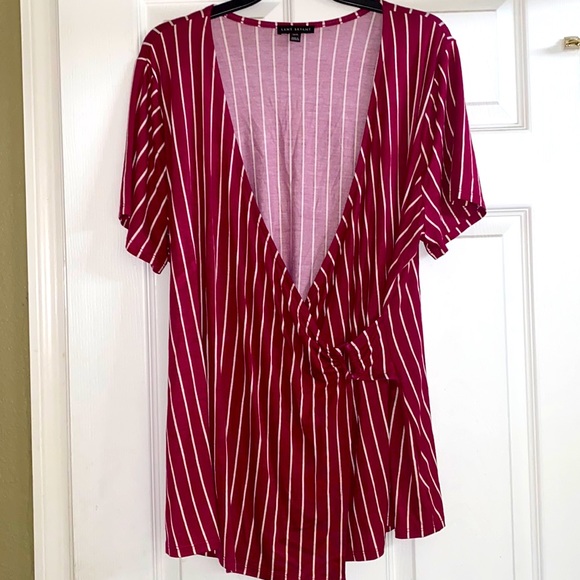 Lane Bryant Wrap Around Tie Long Sleeve Top Size 28